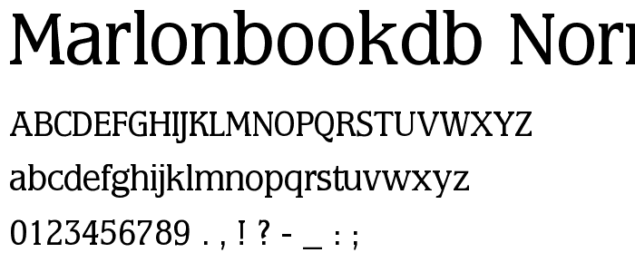 MarlonBookDB Normal font